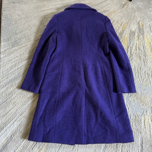 Talbots Purple Italian Wool Blend Long Coat peacoat Classic 8 - Picture 9 of 9